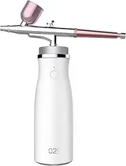Airbrush with Compressor Kit, Portable Makeup Airbrush Set, Rechargeable Handheld Cordless Multi-purpose Airbrush Makeup for Deep Moisturizing Face Spa Moisture Oxygen Sprayer (White)