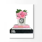 Flower Perfume Bottle Fashion Books Painting Print 100% Australian Made 150x100cm (Stretched Canvas)