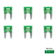 Spade Set Kit 30A Amp Motorcycle Automotive 6x Mini Blade Fuse APM ATM Plug