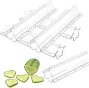 HEMOTON 4Pcs Fruit Shaping Molds Cucumber Growth Molds with Heart Star Shapes for Creative Vegetable Styling High Grade Safe Durable for Direct Food