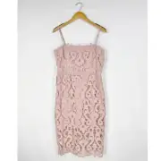 Revolve Bardot Women's Lina Lace Sheath Dress Large 10 Pink Rose