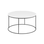 Modern Furniture LUCIO Round Marble Coffee Table 80cm - White & Black