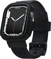 [elago] Armor Case with Strap Compatible Apple Watch 9/8/SE2/7/SE [40/41/44/45mm], Military Protective Bumper Case with Rugged Sport Band, Full Body Protection