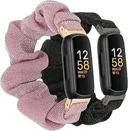 Elastic Bands Compatible with Fitbit Inspire 3 Bands Soft Stretchy Cloth Pattern Printed Fabric Replacement Wristband Bracelet For Women