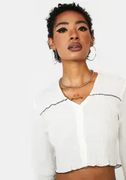 Wannabe Button Up Crop Top