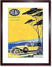 Ad Automobile Delage Car New York USA Vintage Framed Wall Art Print