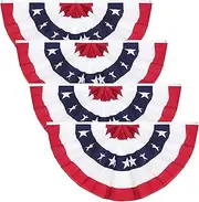 1.5x3Ft American Pleated Fan Flag 4 Pack American USA Bunting Decoration Flags with Brass Grommets