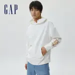 GAP 男裝 LOGO寬鬆帽T 冰淇淋系列 碳素軟磨法式圈織系列-白色(505494)