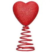 Glittering Heart Treetop Christmas Tree Decoration for Valentines Day Christmas