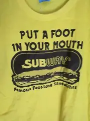 SUBWAY SANDWICHES 1978 Put a Foot in Your Mouth promo shirt LG