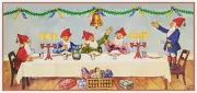 Tomte Gnomes Holiday Dinner Swedish Jenny Nyström Counted Cross Stitch Pattern
