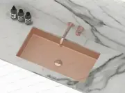 Burnished rose gold copper undermount under mount basin sink hand made Rectangle