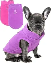 2 Pack Fleece Warm and Soft Winter Jumpers for Small Dogs and Cats(Purple+Rose, M)