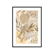 Golden Flora Framed w/ Large Border 40x60cm Black