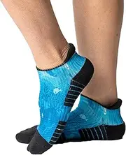 Viasox Ankle Compression Socks for Women & Men, 14 mmHg Support Improves Circulation, Extra Cushioned (Deep Sea, S/M), Deep Sea, Small-Medium