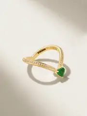 [SHAY] SHAY - 18-karat Gold, Emerald And Diamond Pinky Ring - 4 4 Gold