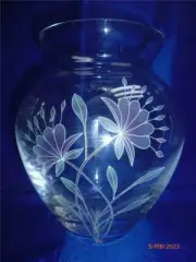RETRO BOHEMIA CRYSTAL DECORATED ROUND FLOWER VASE CZECHO SLOVAKIA