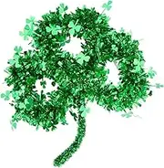 Generic ST. Patricks Day Wreath Greenery Garland Room Decoration Shamrock Hanging Wreath for Party