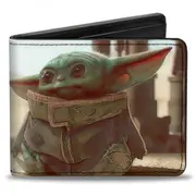 Star Wars The Mandalorian The Child Scene Vegan Leather Wallet Black