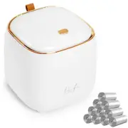 Mini Countertop Trash Can with 10 Rolls of Trash Bags, Waste Can with Press T...