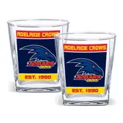 Adelaide Crows AFL Set of 2 Spirit Glasses 250ml Glass Logo Design