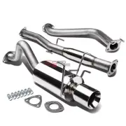 FOR 93-97 DEL SOL EG EH6 STAINLESS CAT BACK EXHAUST PIPE MUFFLER 4" ROLLED TIP (for: Honda)