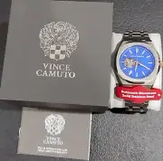 $219.99 MSRP| NEW Vince Camuto VC1156BLSV Men's SS Blue Dial Automatic Watch