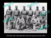 OLD 8x6 HISTORIC PHOTO OF AIF ANZAC 13th LIGHT HORSE TUG-O-WAR TEAM c1941