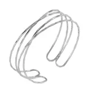 Dainty Arm Cuff Bracelet for Women Gold/Silver Adjustable Silver Circle 2