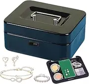 Safe Box | Portable Lock Box,Portable Money Cash Deposit Box with Security Code for Travel, Store Keys, Cards, Jewelry, Banknotes