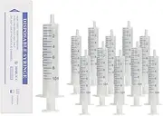 10 ml Sterile Syringe without Rubber Plunger, 50 PCS of Individually Sealed Liquid Measuring Syringe, 10 cc Luer Slip Syringe without Needle for Scientific Labs, Measuring,Home Use