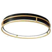 16.5 Inch LED Black and Gold Flush Mount Ceiling Light Fixture, 5CCT 2700K