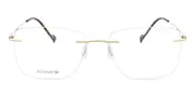 Rectangle Rimless Titanium Men's Glasses Online Gold Size 56 - Lenses Included - Private Health Rebate - Blue Light Block - SmartBuy Collection