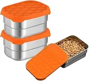 Set of 3 Stainless Steel Toddler Snack Containers - 8 oz Leakproof Reusable Food Storage for Kids