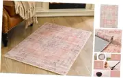Washable Vintage Rug 3x5 Boho Style Non-Slip Entrance Rug Living 3' x 5' Pink