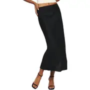 Reformation Layla Linen Skirt in Black at Nordstrom, Size Small