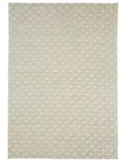 [Miss Amara] Hanna Leaflets Wool Blend Rug in Ivory