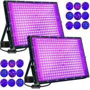 2 Pack 300W BlackLight 336 LEDs, UV Lamp Black Lights for Glow Party, 395nm, ...