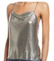 BNWT Alice & Olivia Silver chain mail camisole extra small