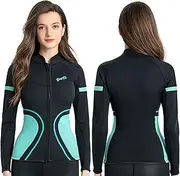 GoldFin Wetsuit Top Women, 2mm Wetsuits Jacket Neoprene Tops for Water Sports Diving Surfing Swimming
