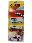 Corgi 1986 Set of 3 Vehicles Police Helicopter Snorkel Fire Engine Ambulance