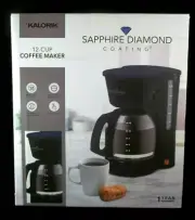Kalorik 12 Cup Coffee Maker with Diamond Sapphire Coating, Permanent Filter