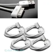 4X 10FT USB TO 30 PIN WHITE CABLE DATA SYNC CHARGER SAMSUNG GALAXY TAB TABLET 7"