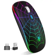 Wireless Mouse, Led Mouse Portable Mobile Optical Cordless Mouse with USB and...