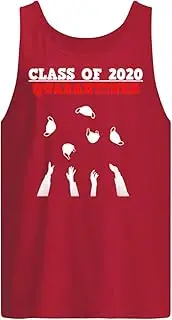 [VidiAmazing] Class of 2020 Funny Senior Frends Quarantine Graduation Shirt Men's Tank Top Red