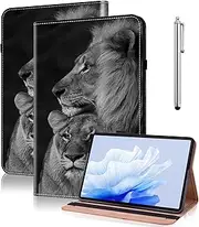 TUOLISG Case for iPad 10th Generation 2022, Ultra Thin PU Leather Flip Case, Wallet, Pen Holder, Tablet Protective Case with Stylus Pen for iPad 10 Gen 2022, Lion
