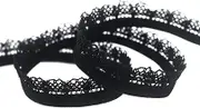 5 Yard 3/8" 10mm Picot Loop Decorative Frilly Lace Trim Elastics Spandex Band Underwear Lingerie Dress Sewing Craft (Black)