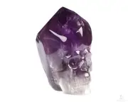 Gemstone 3.3" Amethyst Hand Carved Crystal Skull, Realistic, Crystal Healing