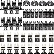 VEVOR 50 PCS Oscillating Saw Blades, Quick Release Multitool Blades Kit, HCS Tool Blades for Wood Plastic Metal Nails Bolts, Compatible with Dewalt Dremel Fein Worx Bosch Makita Milwaukee