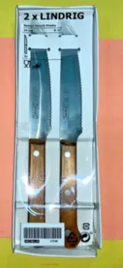 IKEA 2 x Lindrig Steak Knives Set - AS IS
